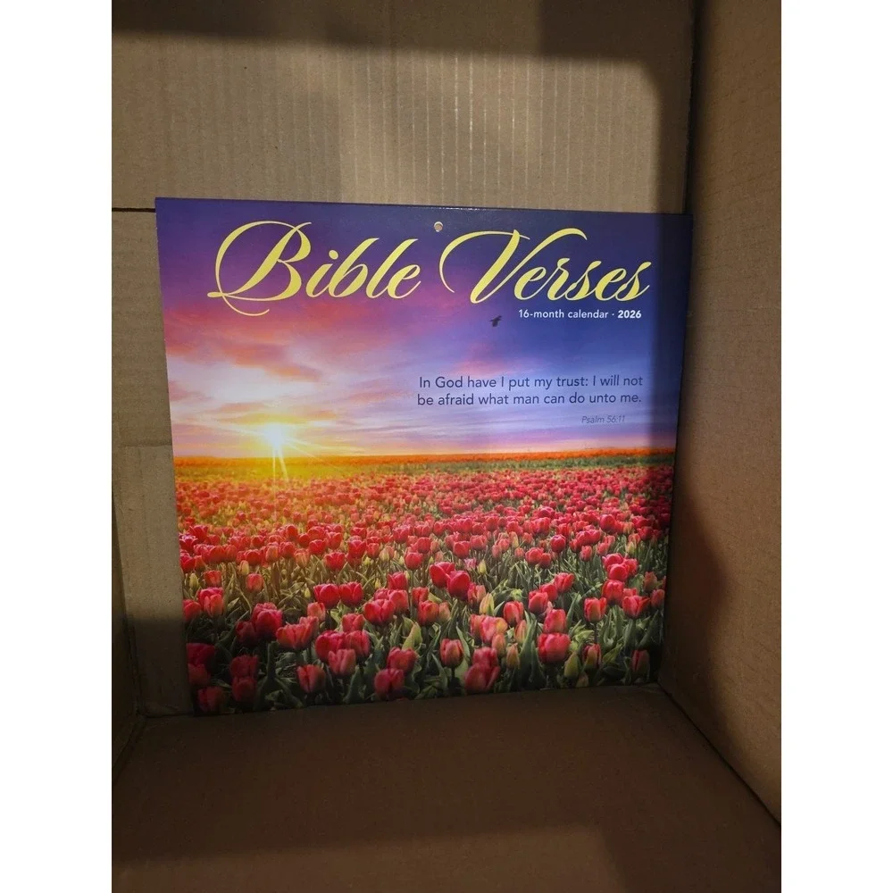 Bible Verses 2026 Calendar Psalms Peter Lamentations‎ Samuel Flowers Ocean Snow